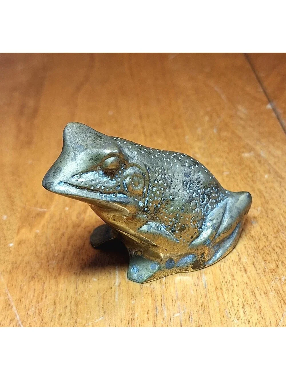 Vintage Solid Brass Frog Figurine/Paperweight 2